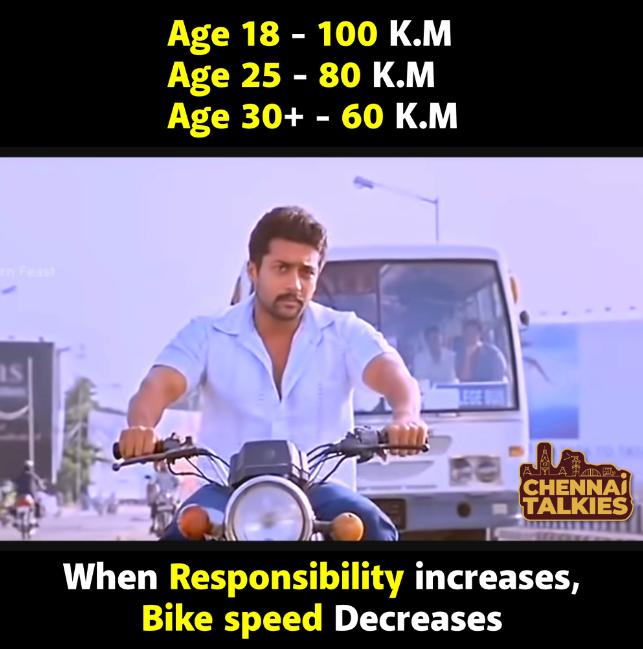 When Age Increases Bike Speed Decreases - Suriya - Chennai Talkies Memes-Stumbit Memes